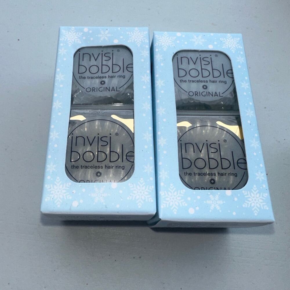 Invisibobble Original Traceless Hair Ring Crystal Clear 2‎ Boxes 6 Rings Total